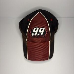 Carl Edwards 99 Hat Cap NASCAR Red Black Adjustable Team Caliber OSFM Stitched